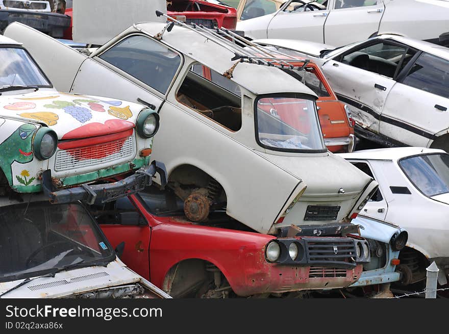 Scrap cars yard