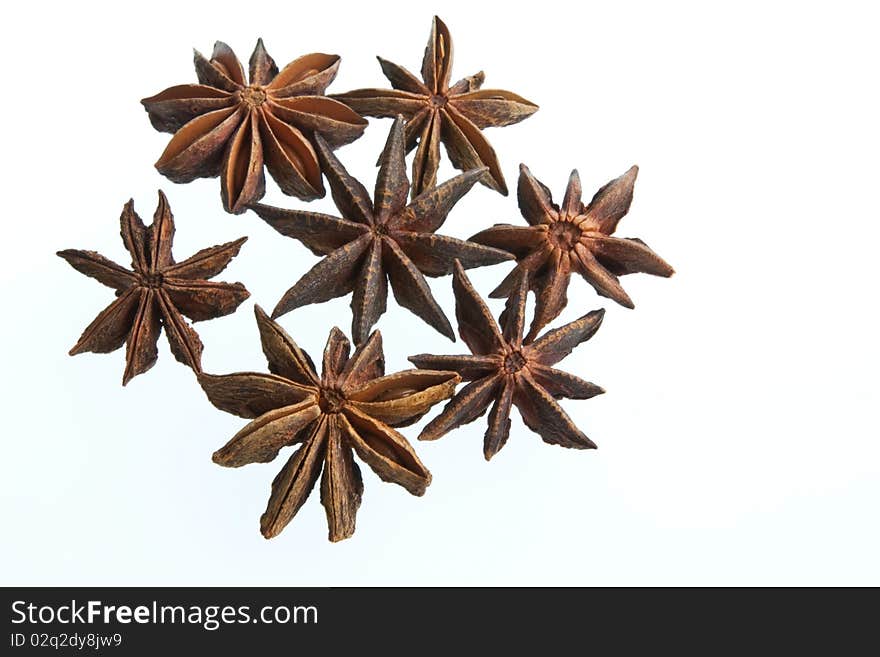 A collection of the star-shaped star anise