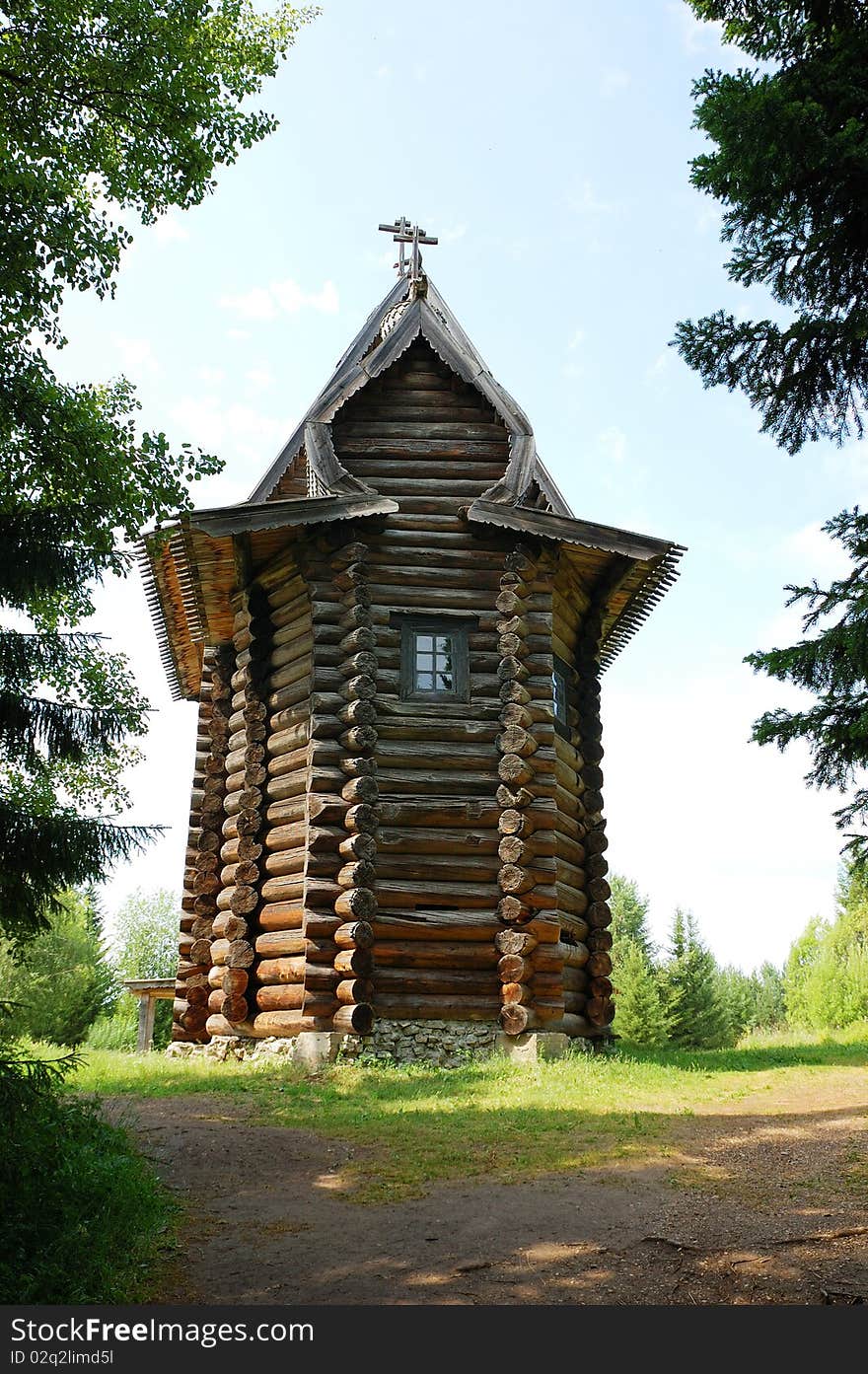 Old wooden church in Russia