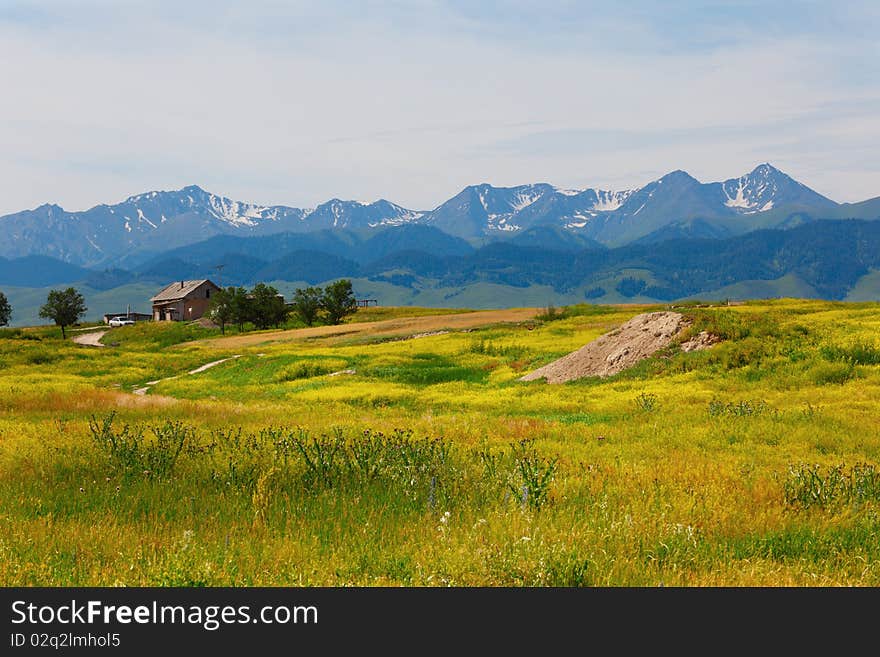 Beautiful mountain landscape in the spring