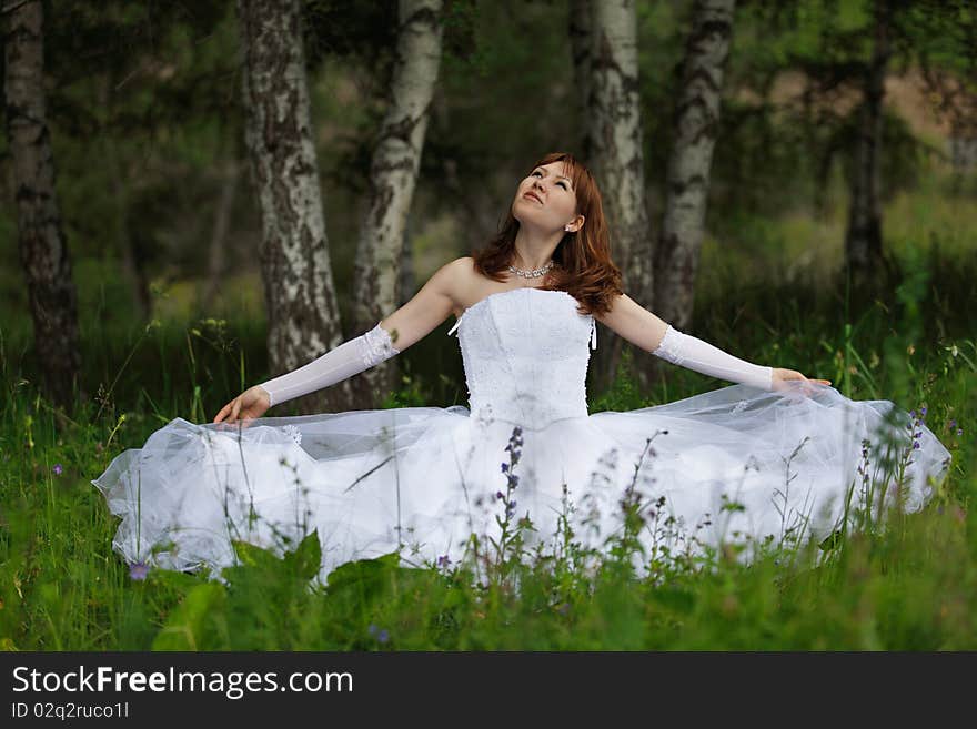 The girl in a wedding dress