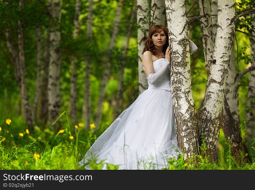 The girl in a wedding dress