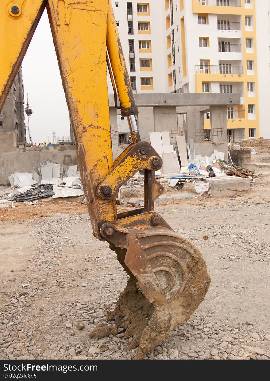 Digger at construction site