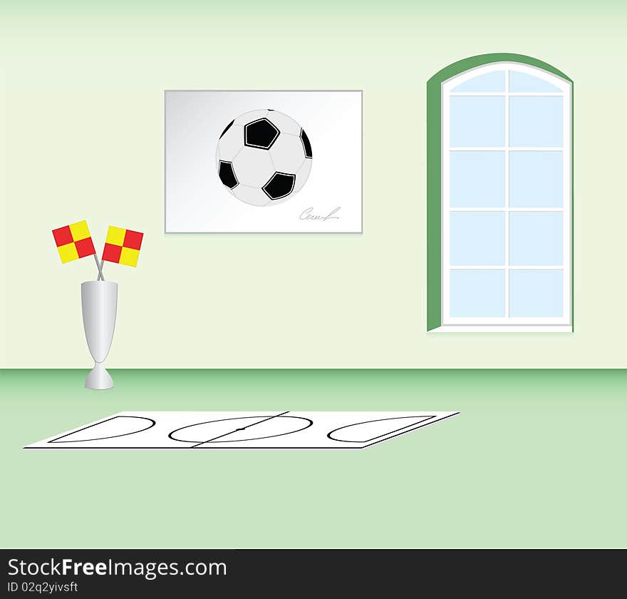 Children's room in the style of my best game - football