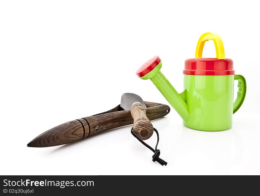 Gardening Tools Over White Background