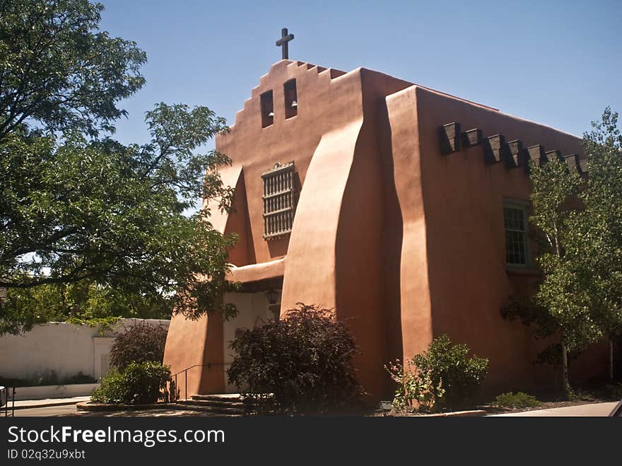 First Presbyterian Church of Santa Fe - the first Protestant church in New Mexico. First Presbyterian Church of Santa Fe - the first Protestant church in New Mexico