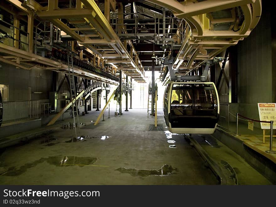 Modern Funicular In Mountain