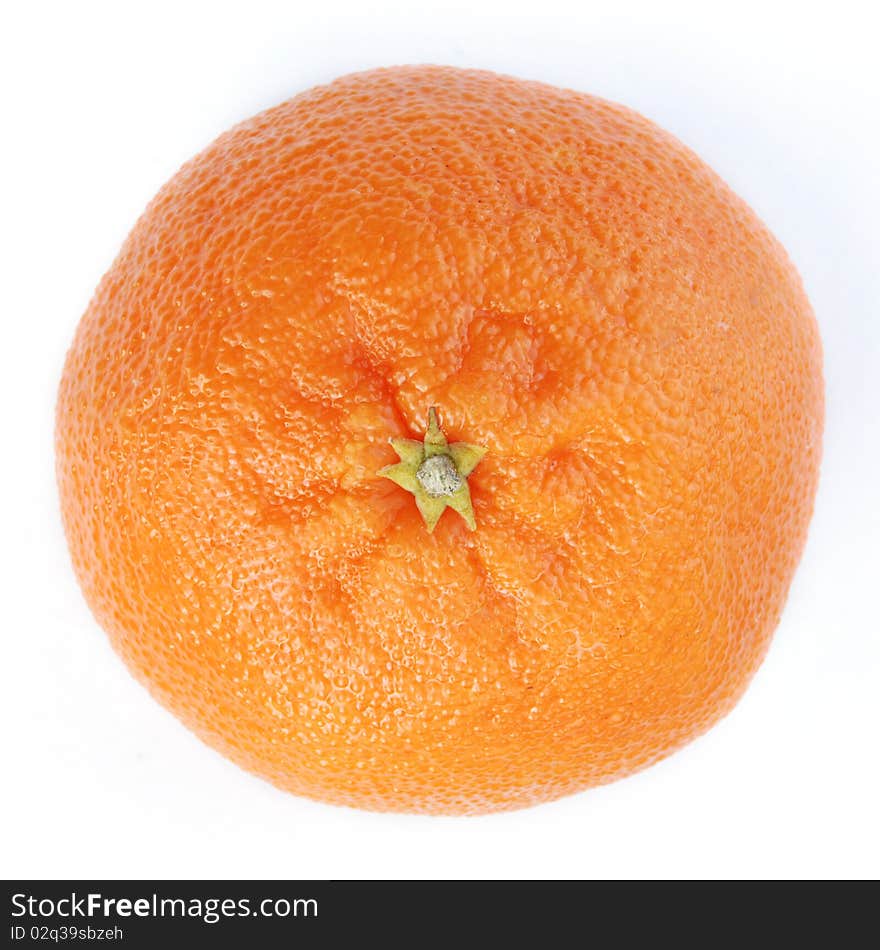 Ripe and juicy oranges on a white background