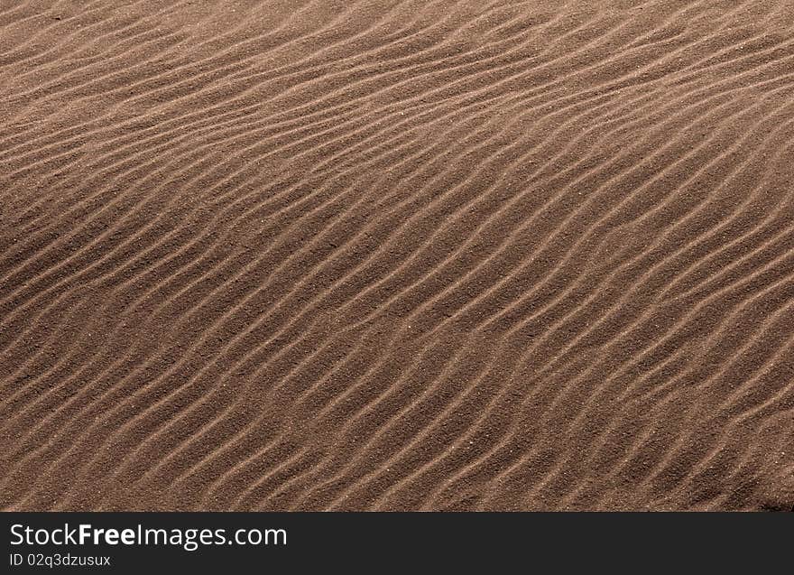 Ripples in sand from wind. Ripples in sand from wind