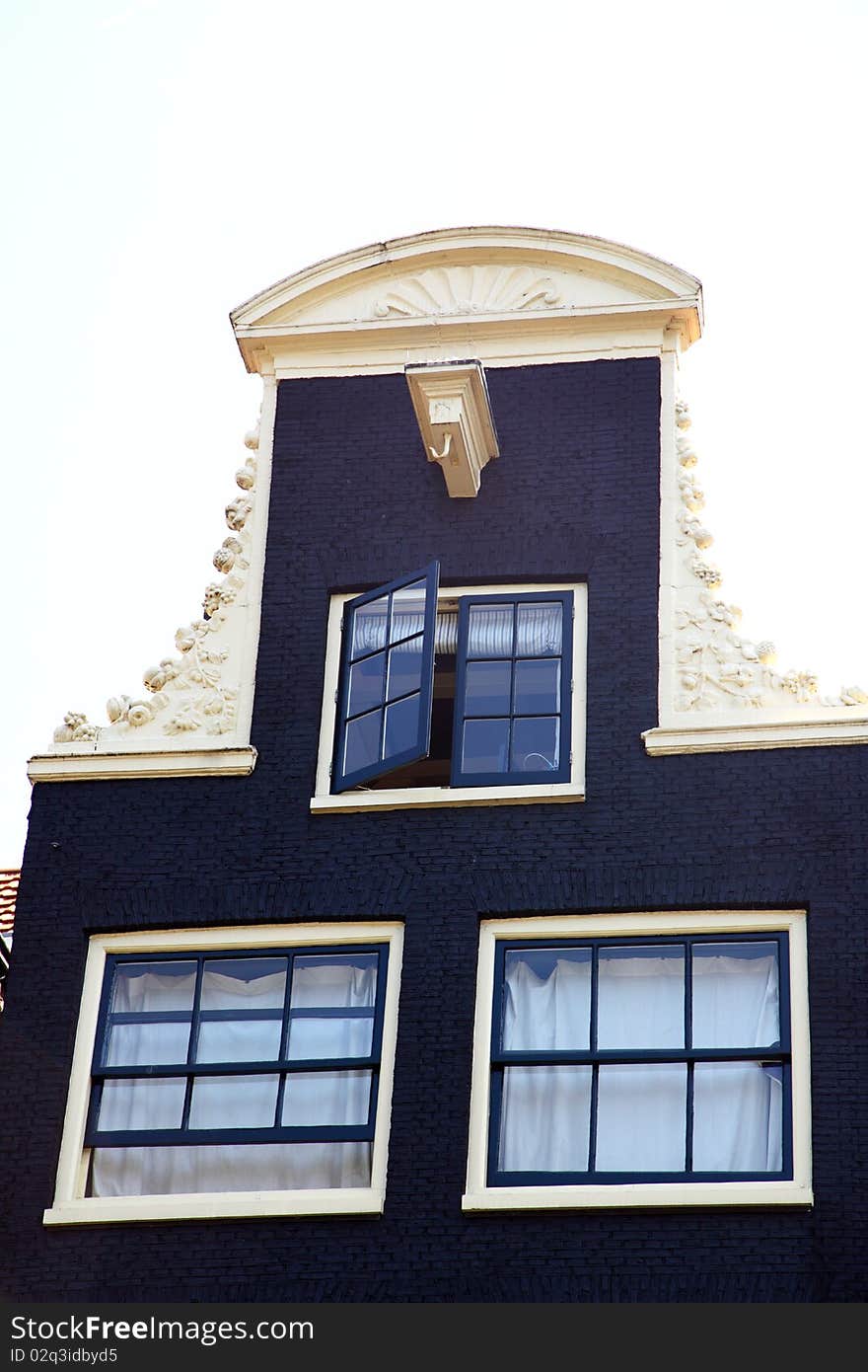 Facade of historical building in amsterdam. Facade of historical building in amsterdam