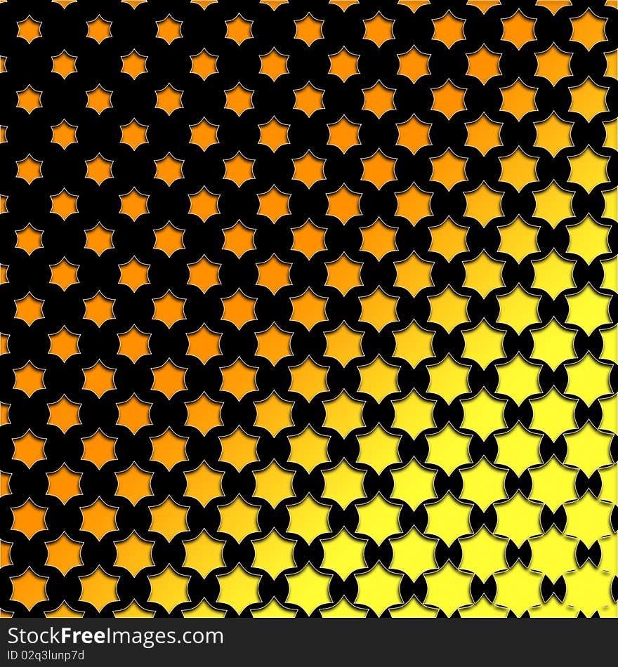 Yellow and black star pattern. Yellow and black star pattern