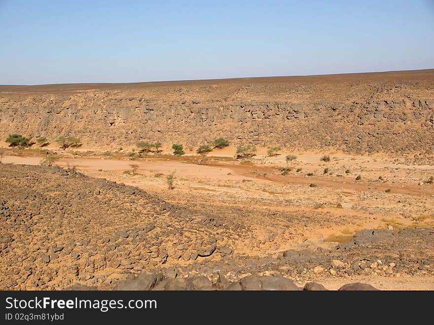 Landscape in the desert of Libya, in Africa. Landscape in the desert of Libya, in Africa