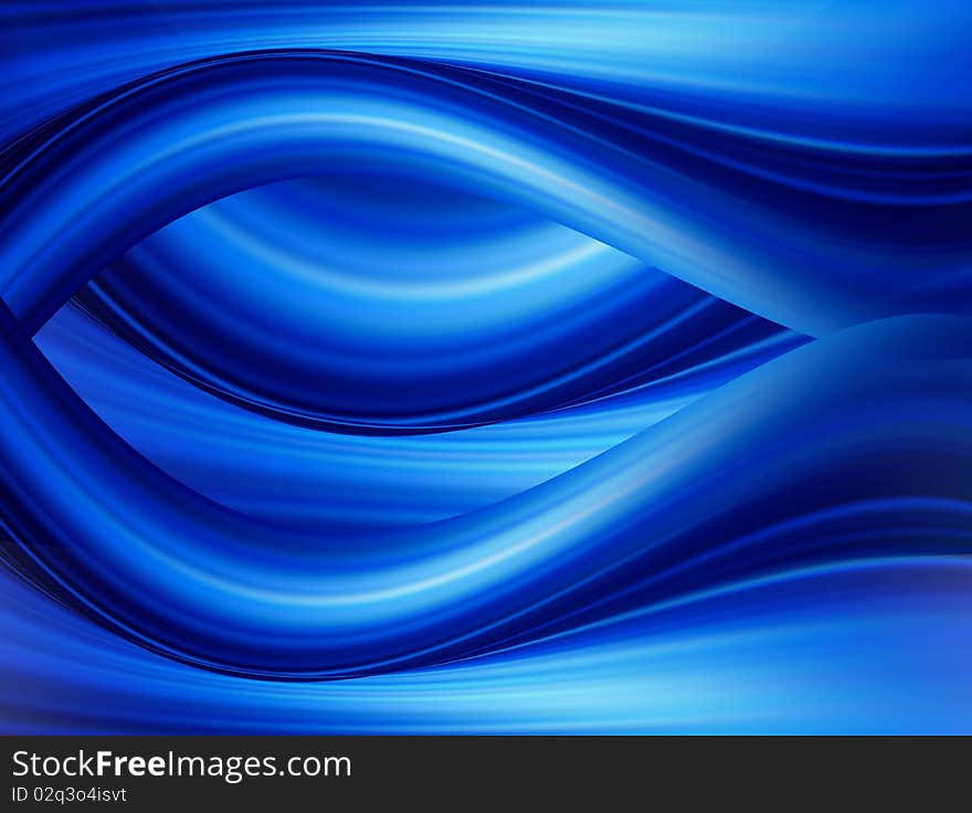 Blue dynamic waves with light effects. Abstract background. Blue dynamic waves with light effects. Abstract background