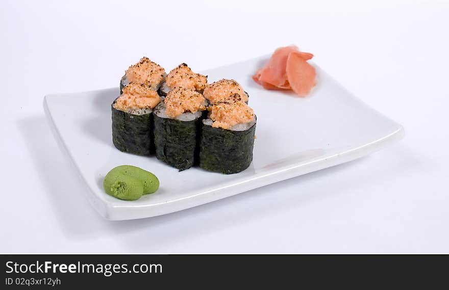 Photo of rolled and sushi