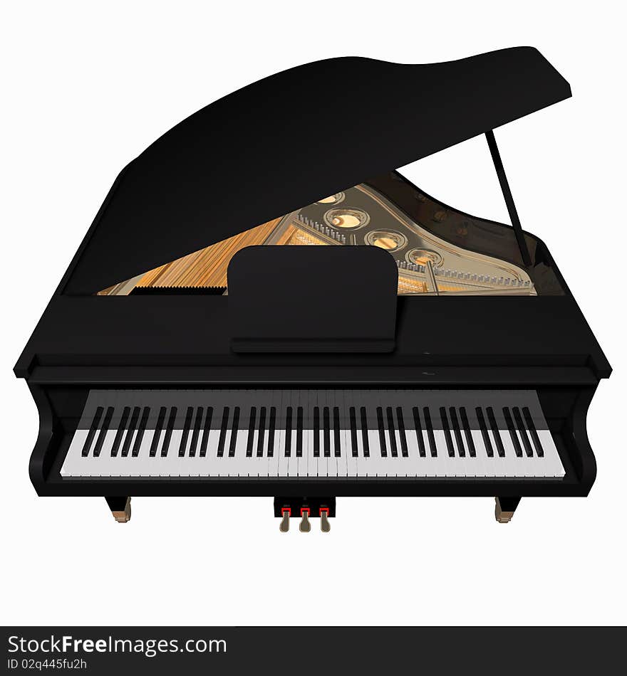 Gand piano isolated on a White background