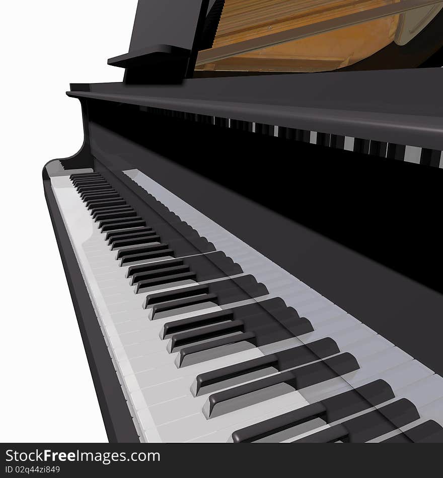 Gand Piano Isolated On A White