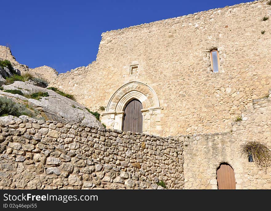 Details of an ancient fortress in Sicily