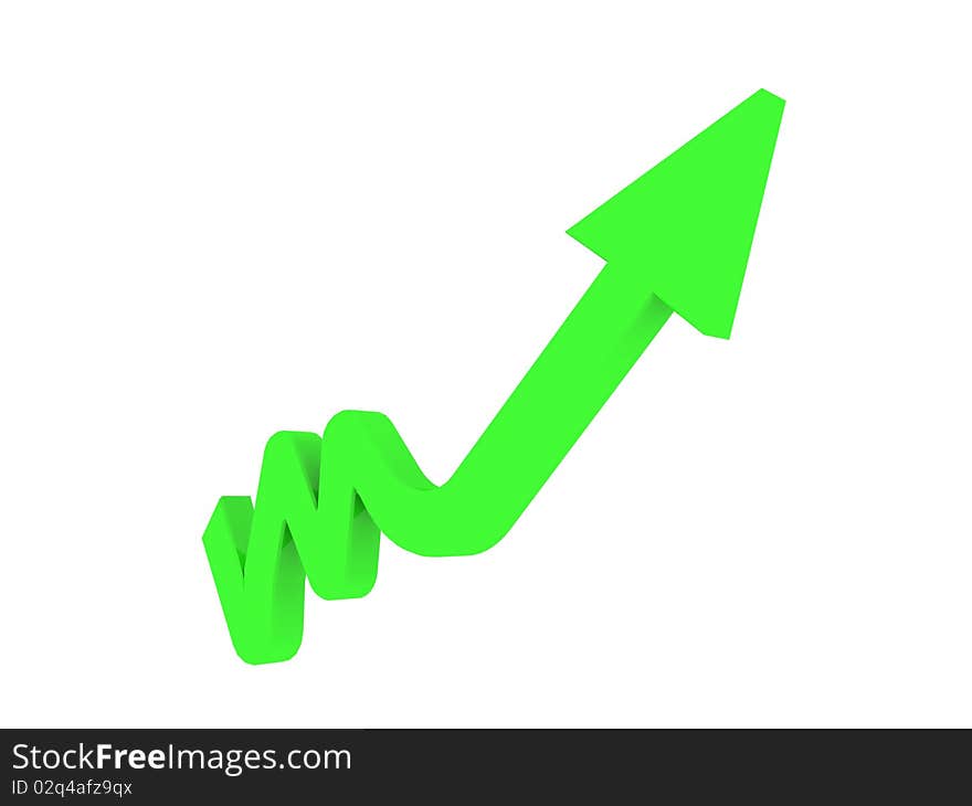 Digital illustration of business graph in white background