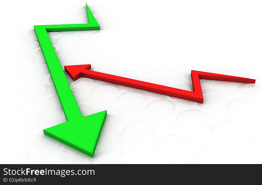 Digital illustration of business graph in white background