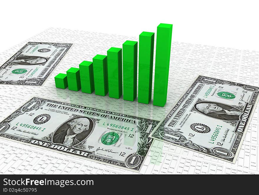 Business Graph With Dollar