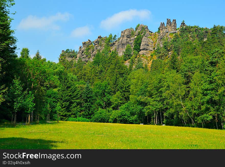 Nuns rock in the Zittau Mountains in Saxony. Nuns rock in the Zittau Mountains in Saxony.