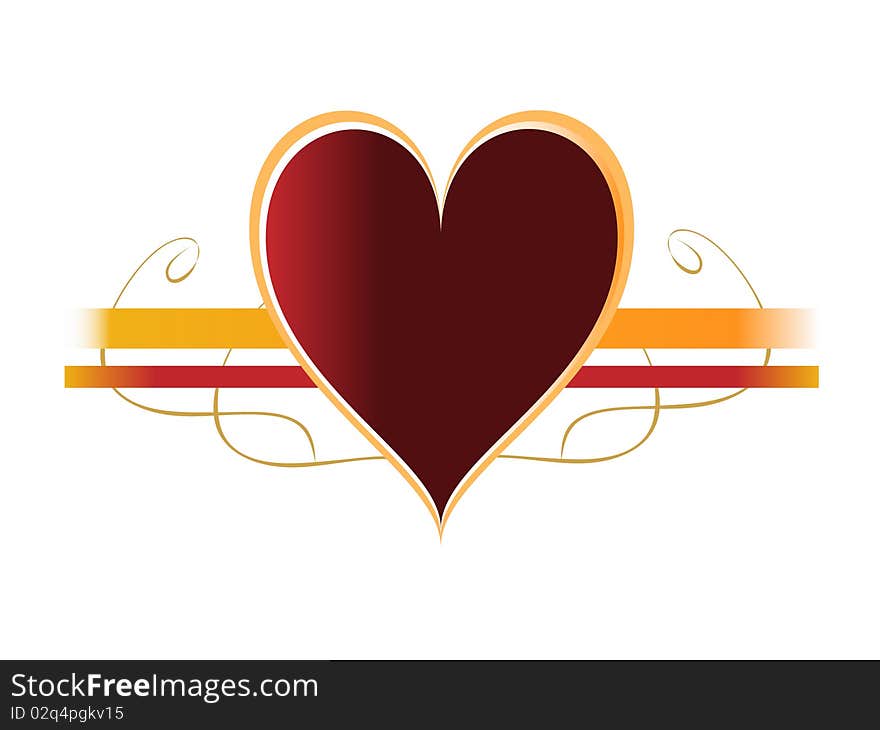 hearts with golden backgrounds on white background. hearts with golden backgrounds on white background