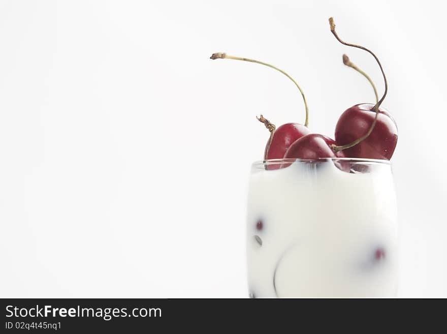 Cherries in milk