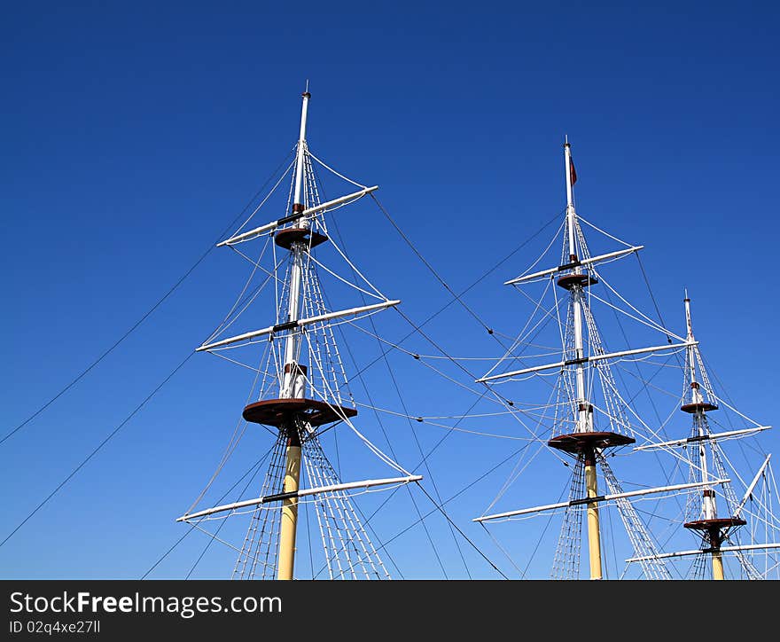 Ship mast on celestial background