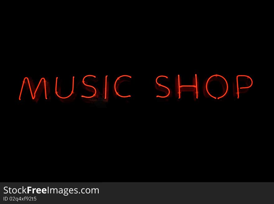 Music Shop neon sign