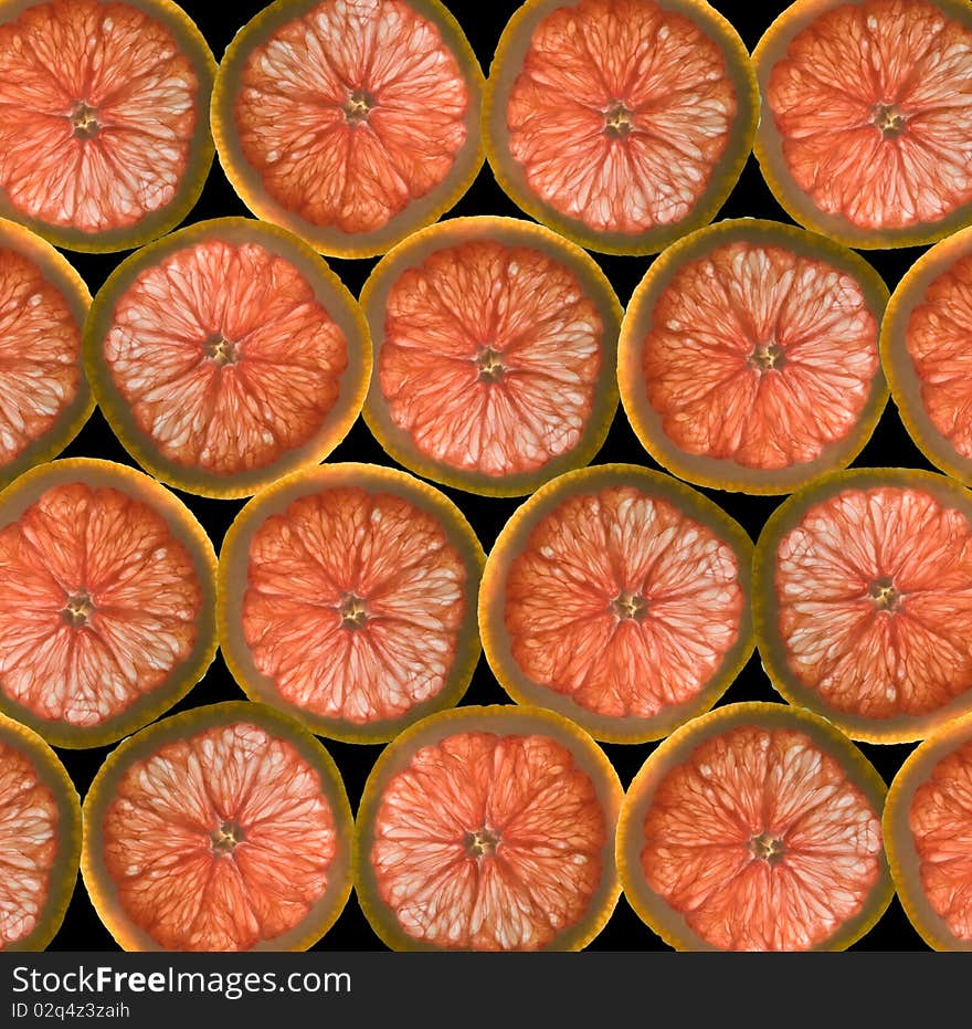 Texture of the slices of orange, collage. Texture of the slices of orange, collage