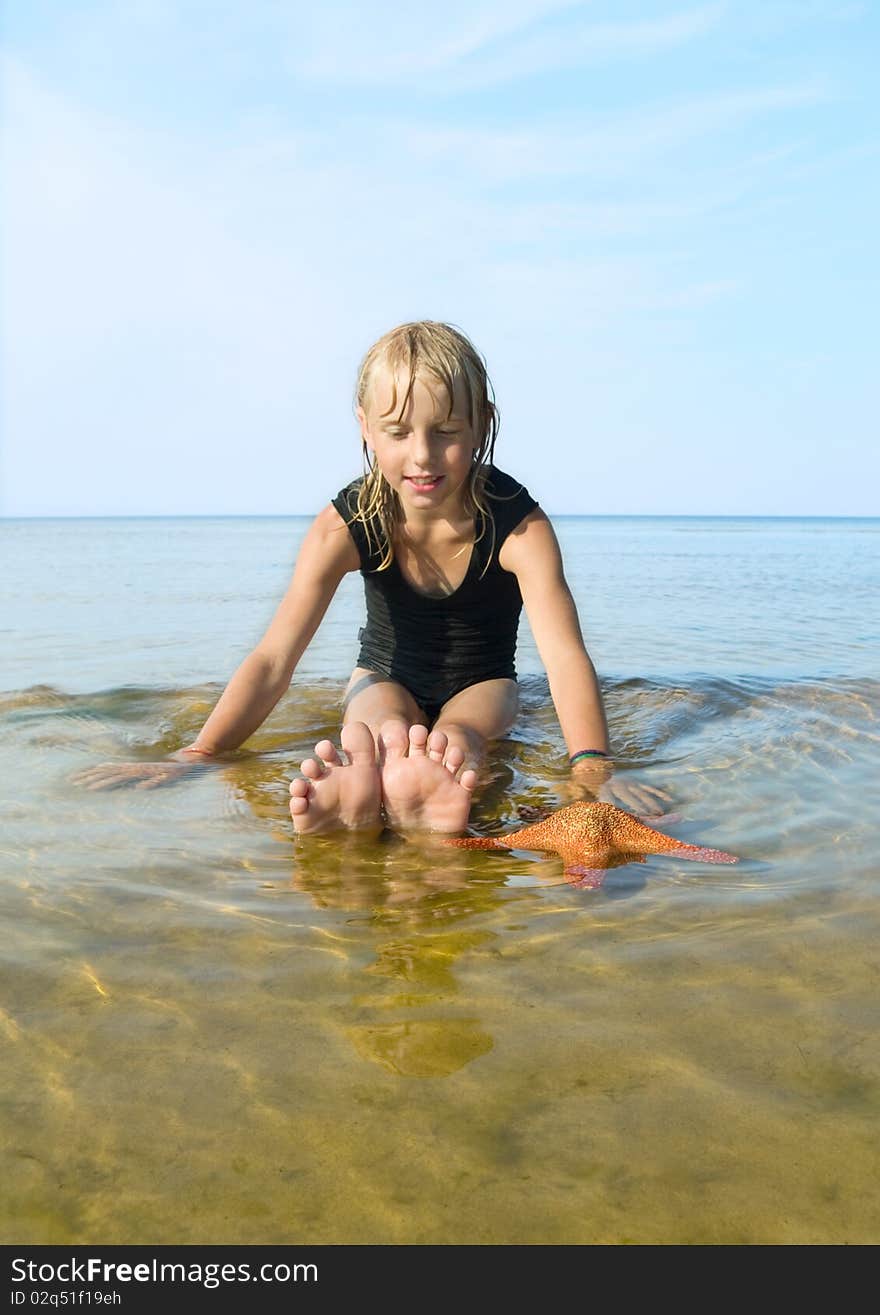 Swimming girl.