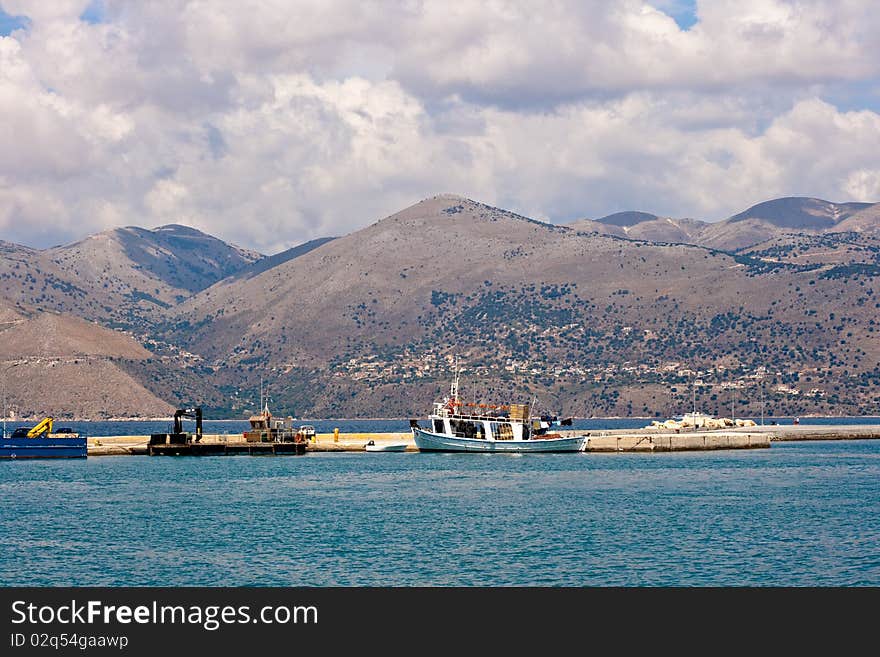 View of boats in the sea. View of boats in the sea