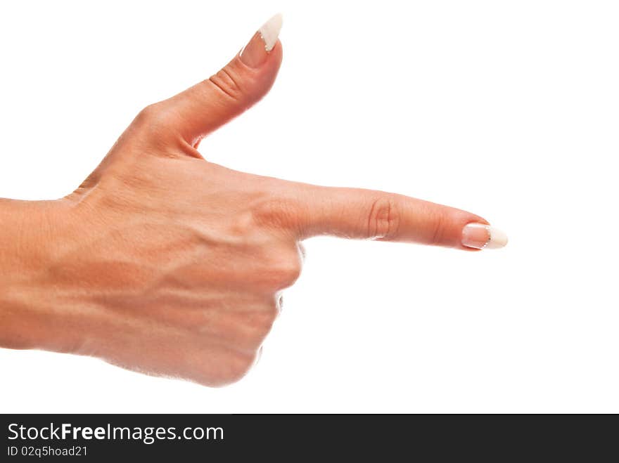 Woman's hand isolated on white background. Studio shot. Woman's hand isolated on white background. Studio shot