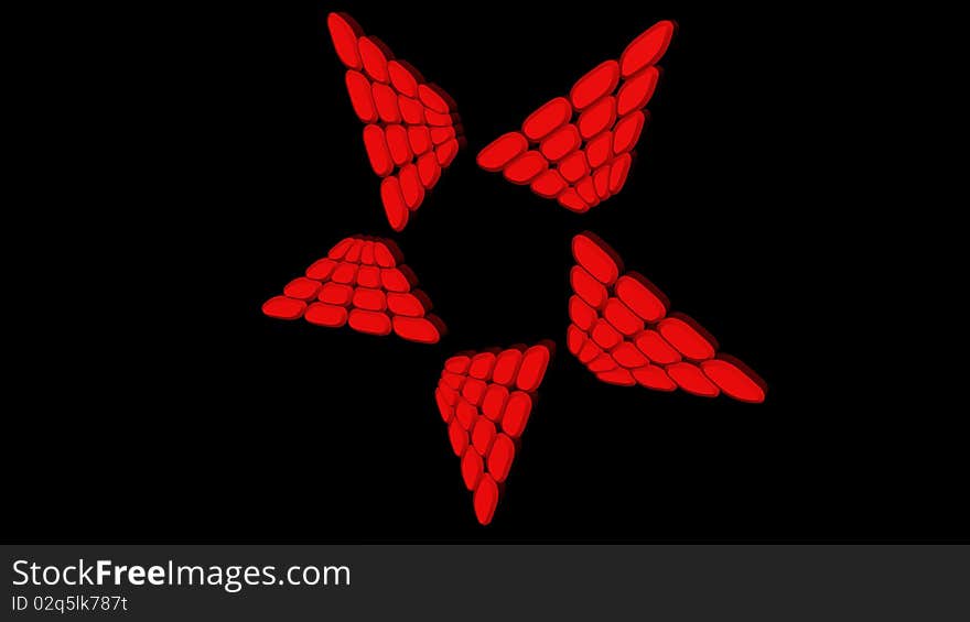 Star logo background with red star and black background