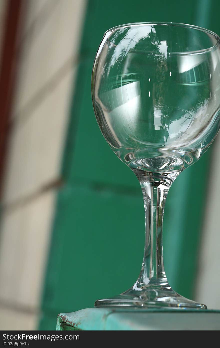 Image of glass of wine, outdoor