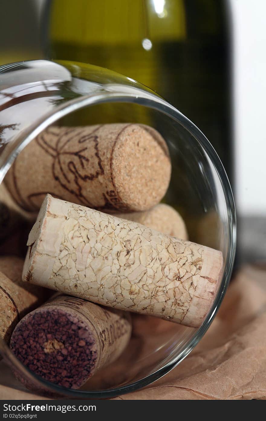 Image of a glass full of corks