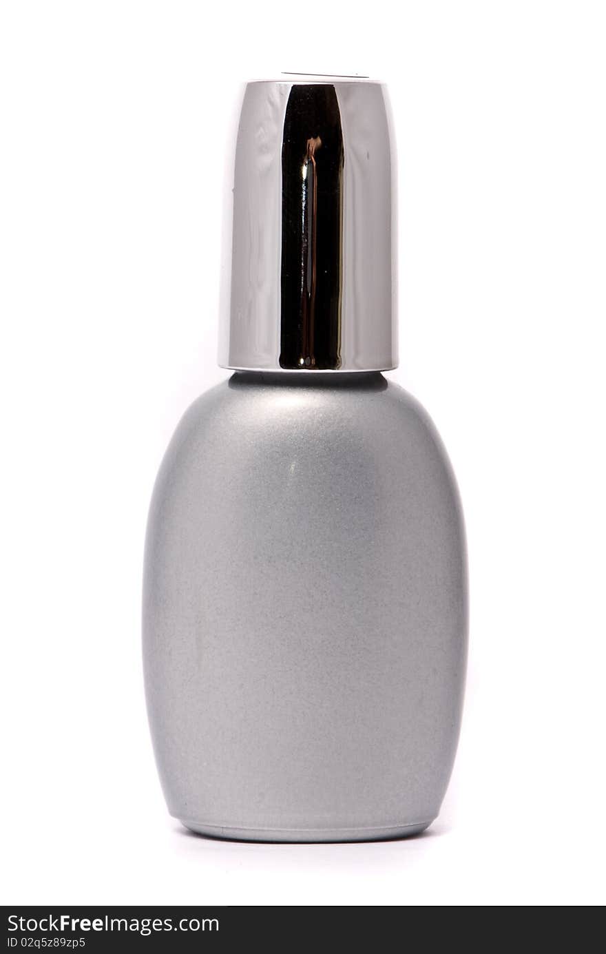 Colorless nail polish on a white background