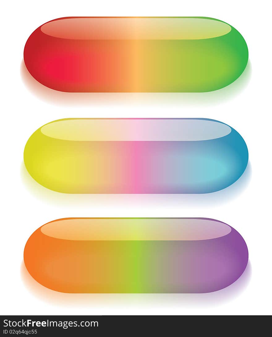 Three oval, color tablets