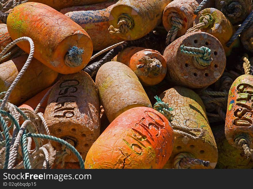 Floaters used for commercial deep sea crabbing. Floaters used for commercial deep sea crabbing.