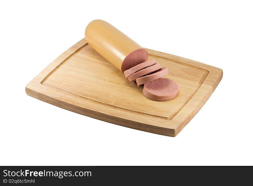 Sausage on a board