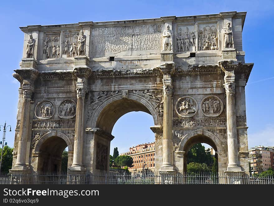 The Arch of Constantine in Rome Italy