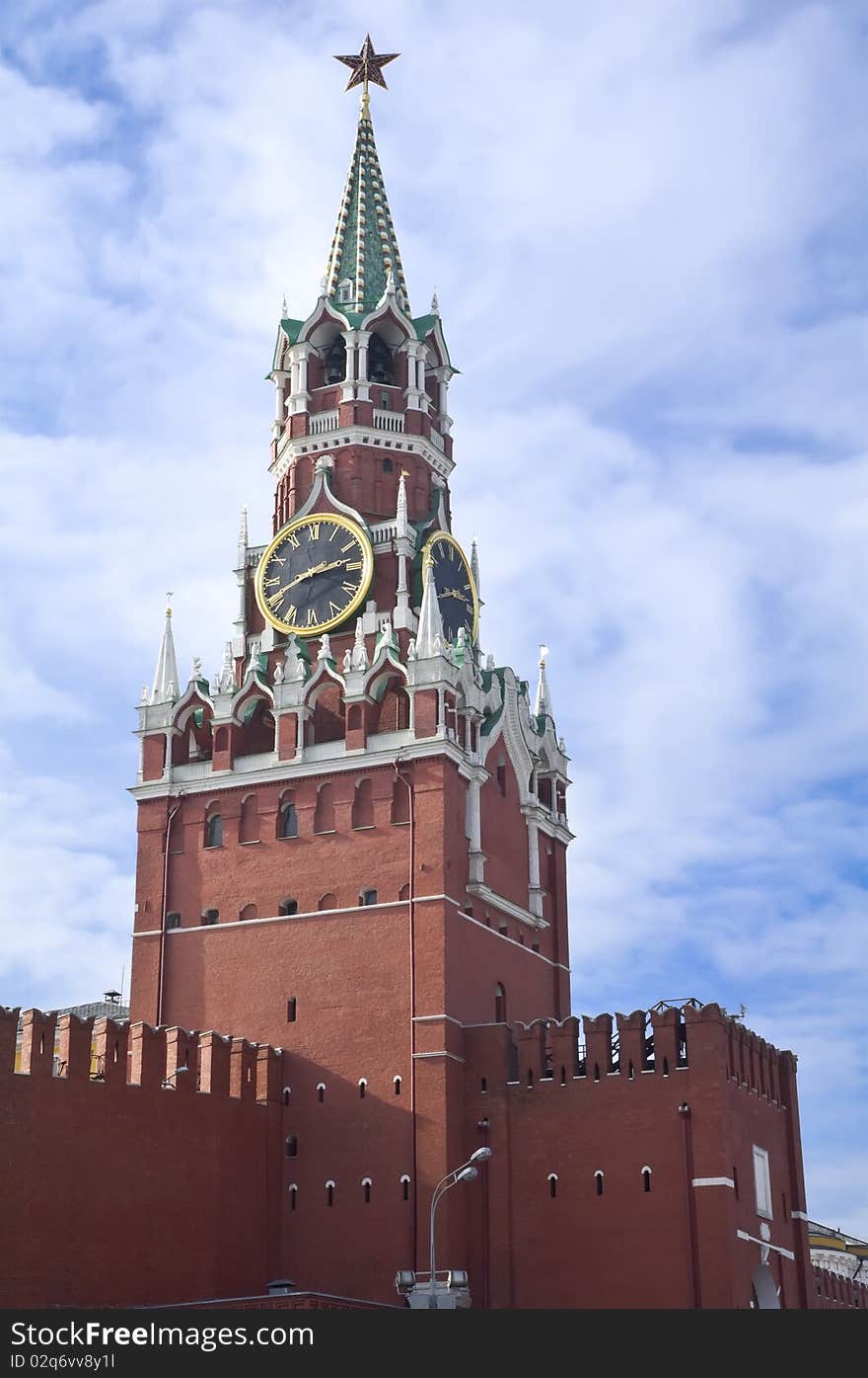 Spasskaya tower of Moscow Kremlin Russia