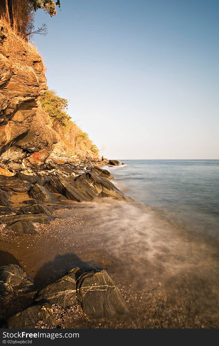 Waves on a Beach Shoreline