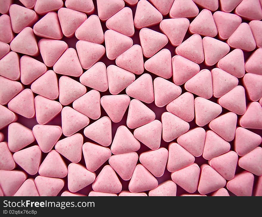 A pink colour of druges. A pink colour of druges