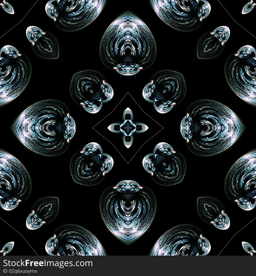 Kaleidoscope black  Abstract background forms