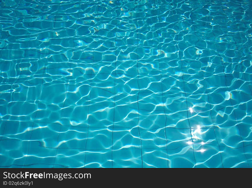 Sunlight in blue water background