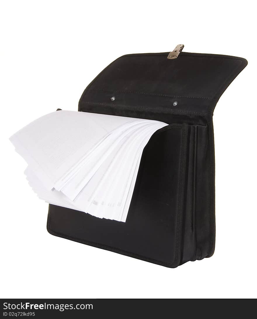 Black Briefcase With Papers