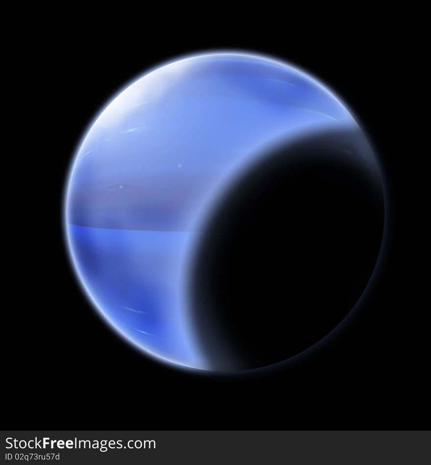 Blue Planet in space reflection background illustrations. Blue Planet in space reflection background illustrations