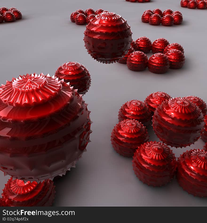 Red 3D  Balls