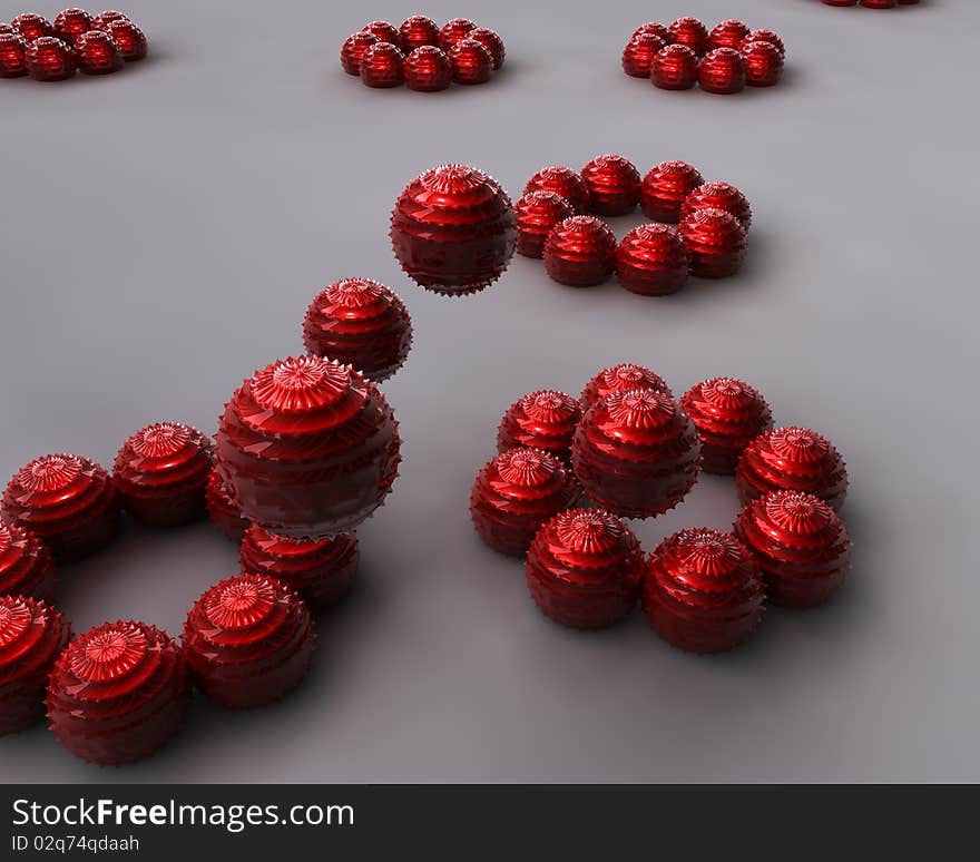 Red 3D  Balls